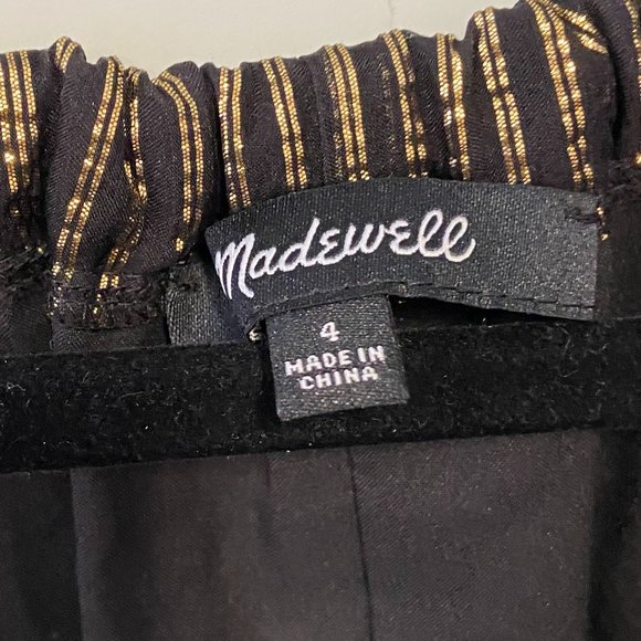 Black and Gold Madewell Tie Strap Top - Picture 4 of 8